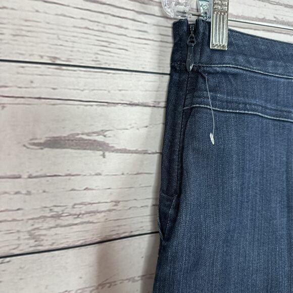 Prana Skirt Womens 4 Blue Denim Side Zip Light Weight Jean Mini Stretch Karen - Picture 5 of 13